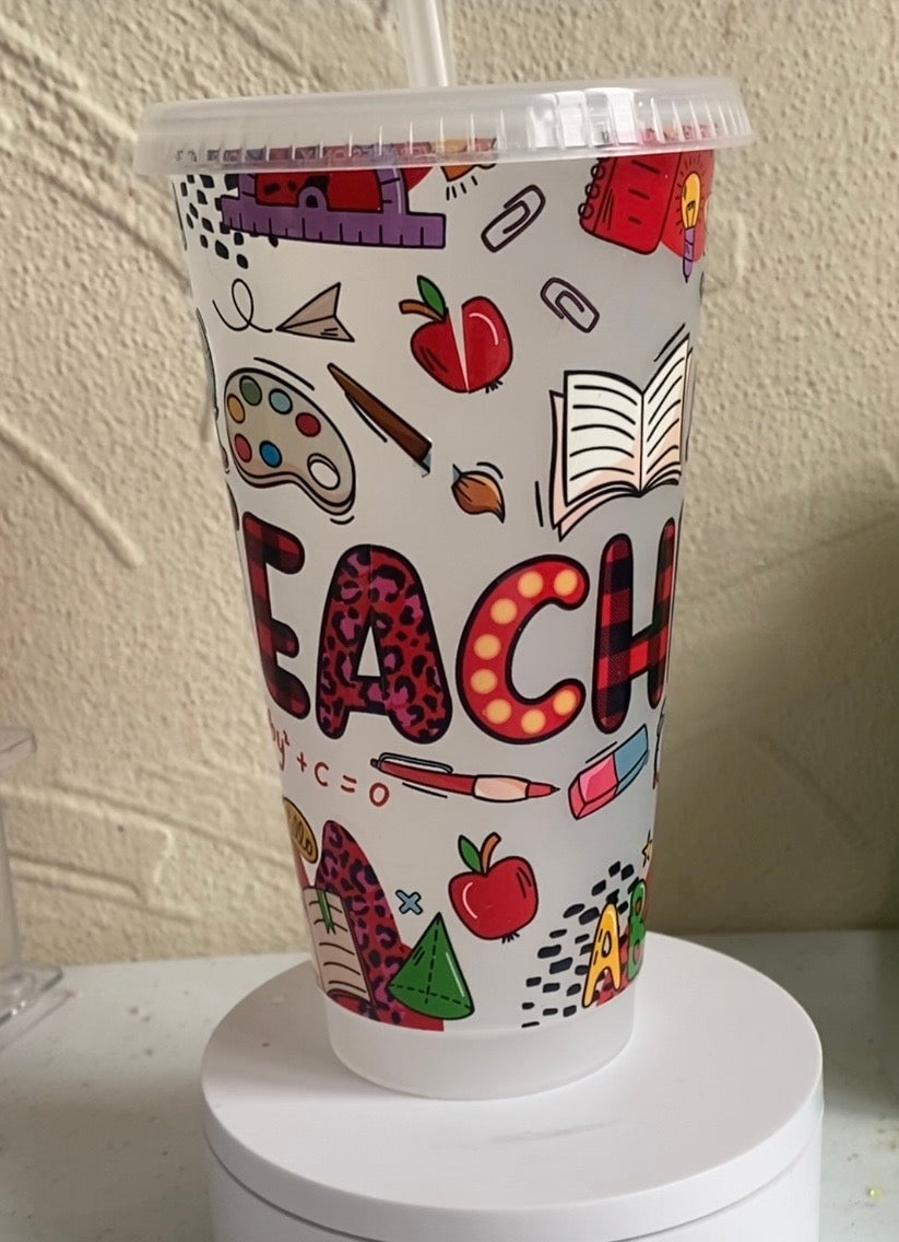 24oz Teacher cold cup gift
