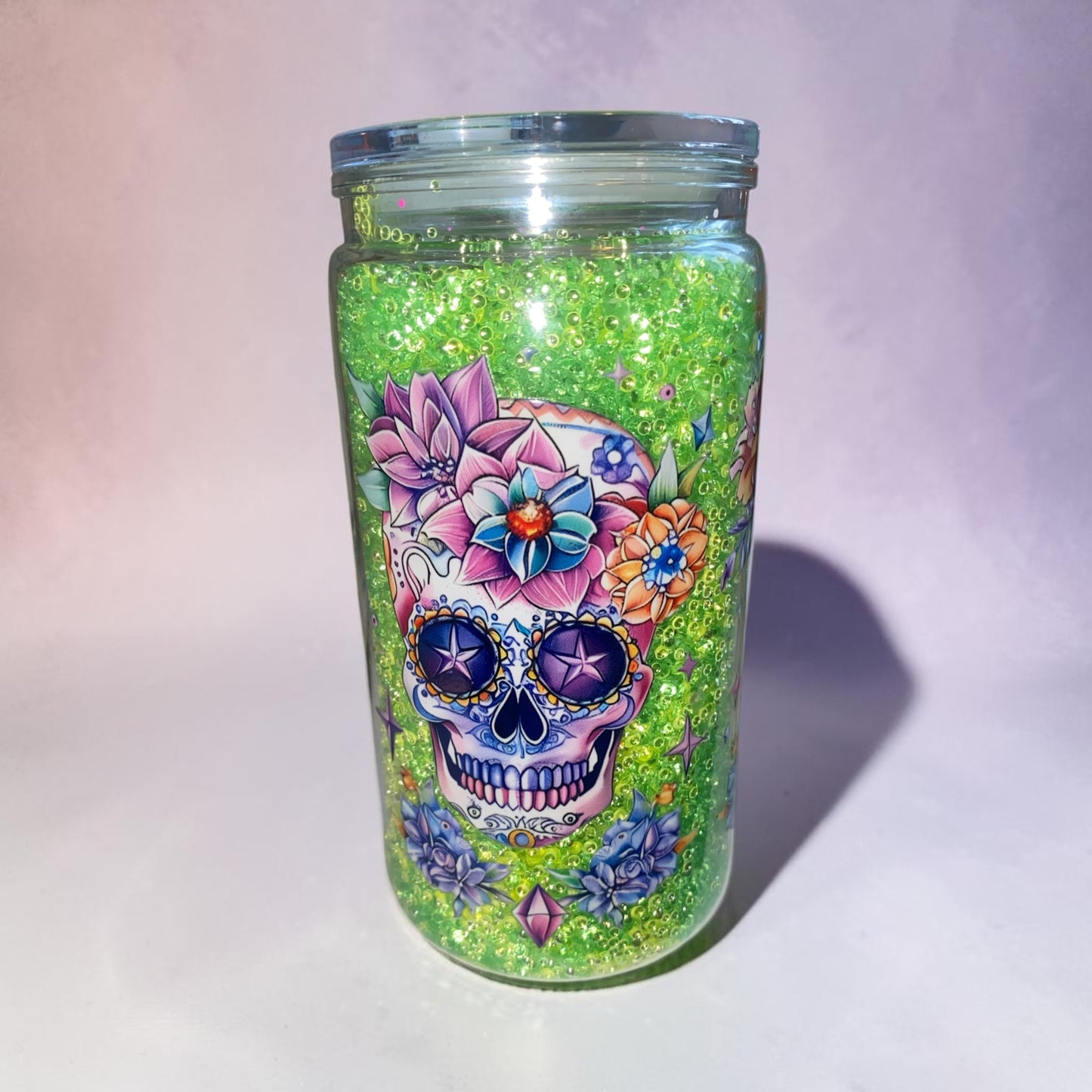 16oz skull snowglobe cup