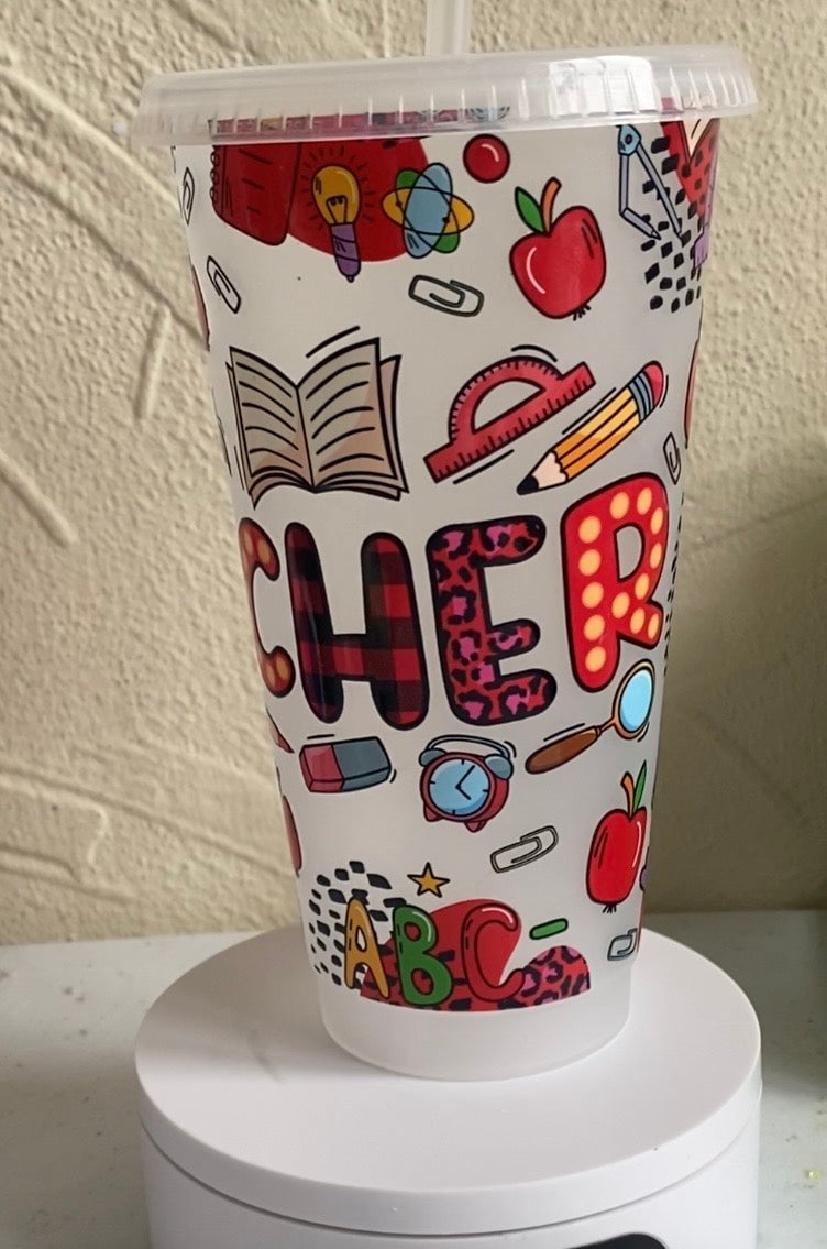 24oz Teacher cold cup gift