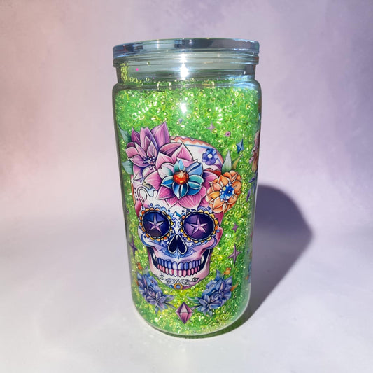 16oz skull snowglobe cup